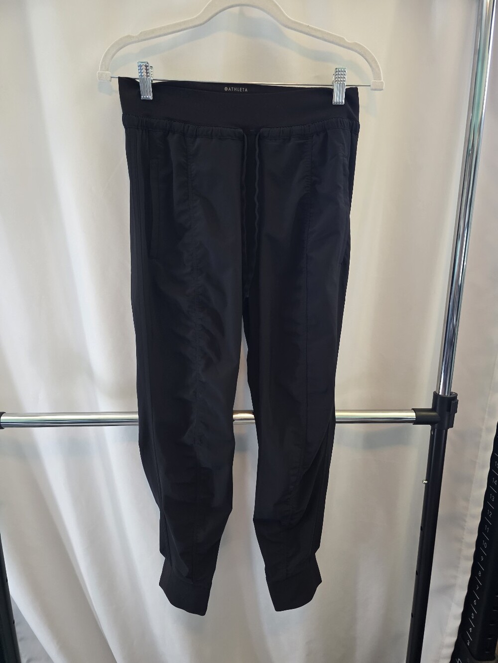 Athleta Attitude II Pant Black Ruched Jogger Tapered Hiking Travel Pants